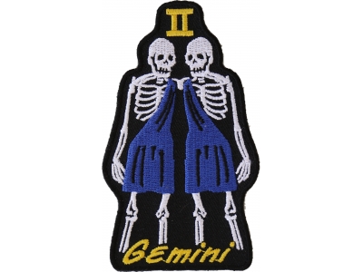 Gemini Skull Zodiac Sign Patch