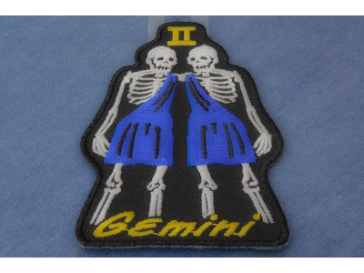 Gemini Skull Zodiac Sign Patch