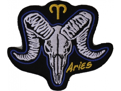 Aries Skull Zodiac Sign Patch