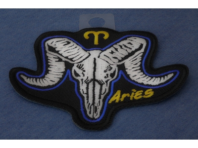 Aries Skull Zodiac Sign Patch