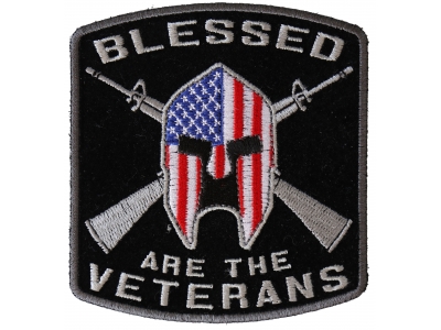 Blessed Are The Veterans American Flag Spartan Patch