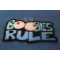 Boobies Rule Patch Boobies Rule Funny Iron on Patch diagonal view