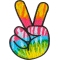 Colorful Peace Fingers Hand Sign Novelty Iron on Patch