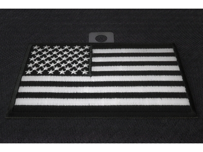 Black and White American Flag Patch with Black Borders
