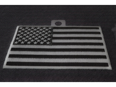 Black and Gray American Flag Patch