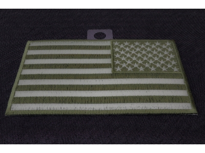 Subdued Green American REVERSED Flag Patch