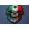 Mexican Flag Skull Small Patch Mexican Flag Skull Patch diagonal view