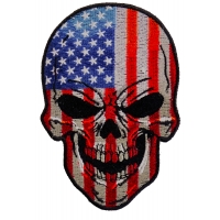 American Flag Small Skull Patch