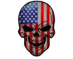 American Flag Small Skull Patch