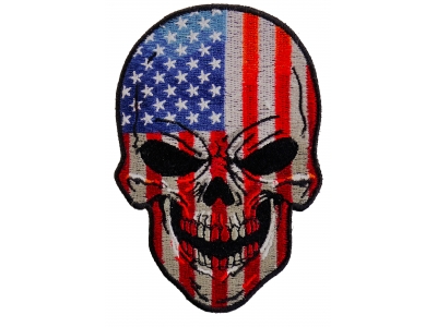 American Flag Small Skull Patch