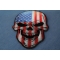 American Flag Skull Patch diagonal view