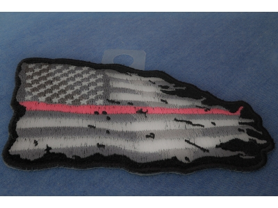 Pink Stripe Tattered American Flag Patch