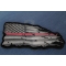 Pink Stripe Tattered American Flag Patch American Flag with Pink Stripe diagonal view