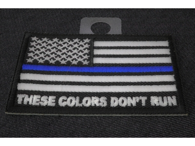These Colors Don't Run Blue Line US Flag Patch