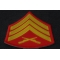 Sergeant Marine Patch Sergeant Patch Red and Yellow diagonal view