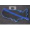 Blue Line US Map Police Patch Blue Striped America Outline Patch for Police diagonal view