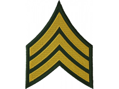 Green and Yellow Sergeant Chevron Patch 