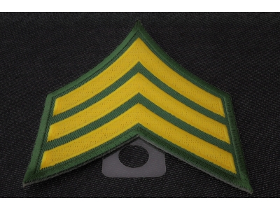 Green and Yellow Sergeant Chevron Patch 