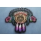 Ladies Native Head Dress Roses and Wolf Patch Ladies Native Head Dress Roses and Wolf Patch diagonal view