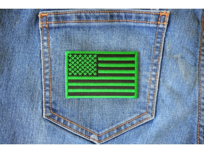 Kelly Green American Flag Patch Kelly Green American Flag Patch