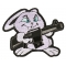 Machine Gun Bunny Rabbit Novelty Iron on Patch