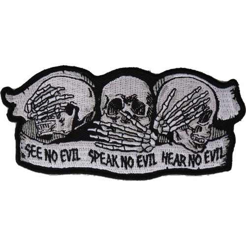 See No Evil Speak No Evil Hear No Evil Skull Patch Thecheapplace