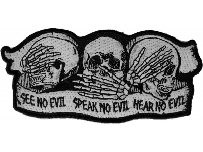 See No Evil Speak No Evil Hear No Evil Skull Patch