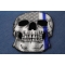 Police Skull Blue line US Flag Patch Blue Stripe American Flag Skull Police Patch diagonal view