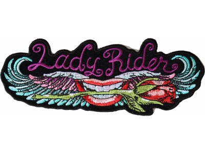 Lips and roses Lady Rider Patch