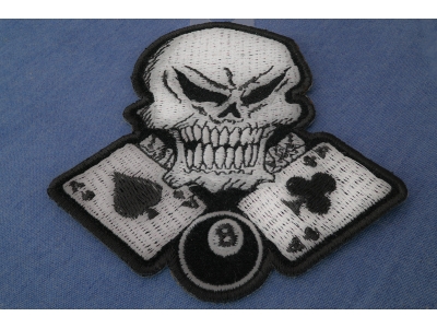 Gambler Skull 8 Ball Patch