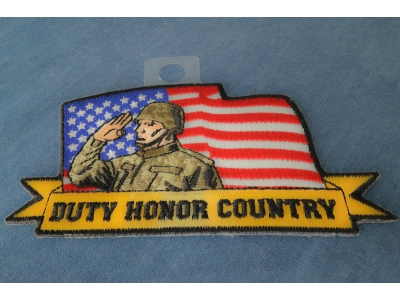 Duty Honor Country Soldier with US Flag Patch