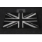 Black and White UK Flag Patch Black and White UK Flag Patch diagonal view