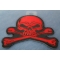 Red Skull and Crossbones small Patch Red Skull and Crossbones Patch diagonal view