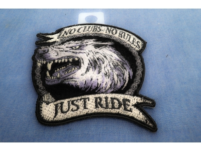 No Clubs No Rules Just Ride Wolf Patch