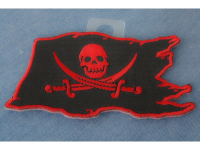 Pirate Skull Patch Red