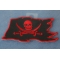 Pirate Skull Patch Red Pirate Flag Skull and Crossed Swords Patch diagonal view