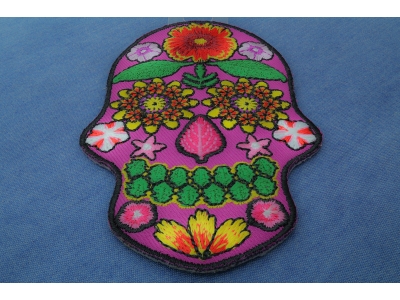 Flower Skull Pink Patch