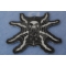 Spider Skull Reflective Iron on Patch diagonal view