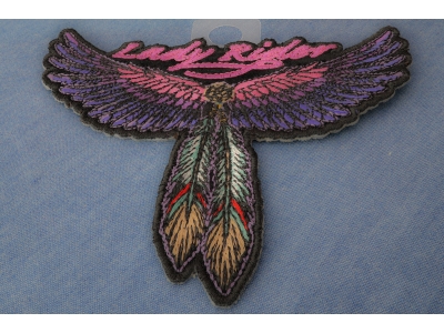 Lady Rider Wings and Feather Small Patch