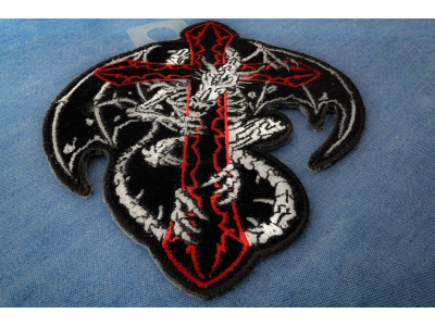 Dragon Skeleton and Cross Small Patch