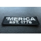 Merica Est 1776 Patch Merica Est 1776 Patriotic Iron on Patch diagonal view