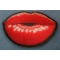 Kissing Lips Small Iron on Novelty Patch diagonal view