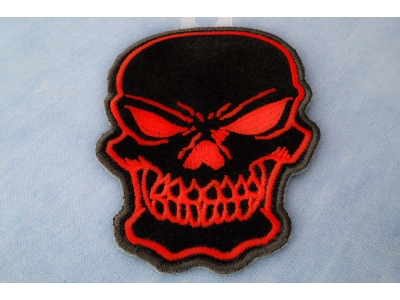 Black and Red Skull Patch