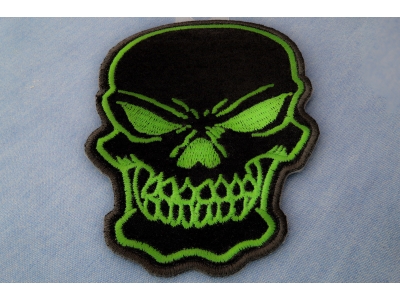 Black Green Skull Patch