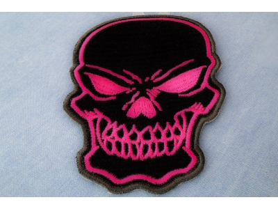 Black Pink Skull Patch