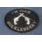 I'm Your Huckleberry Black White Iron on Novelty Patch diagonal view