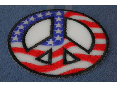 US Flag Peace Sign Patch