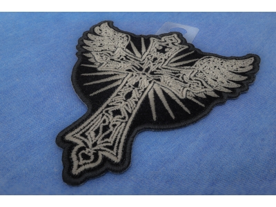 Christian Cross with Wings Patch