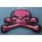 Pink Skull and Cross Bones Patch diagonal view