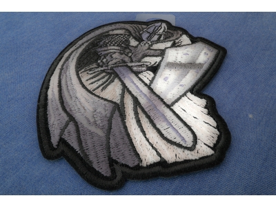 Silver Cape Templar Knight Patch